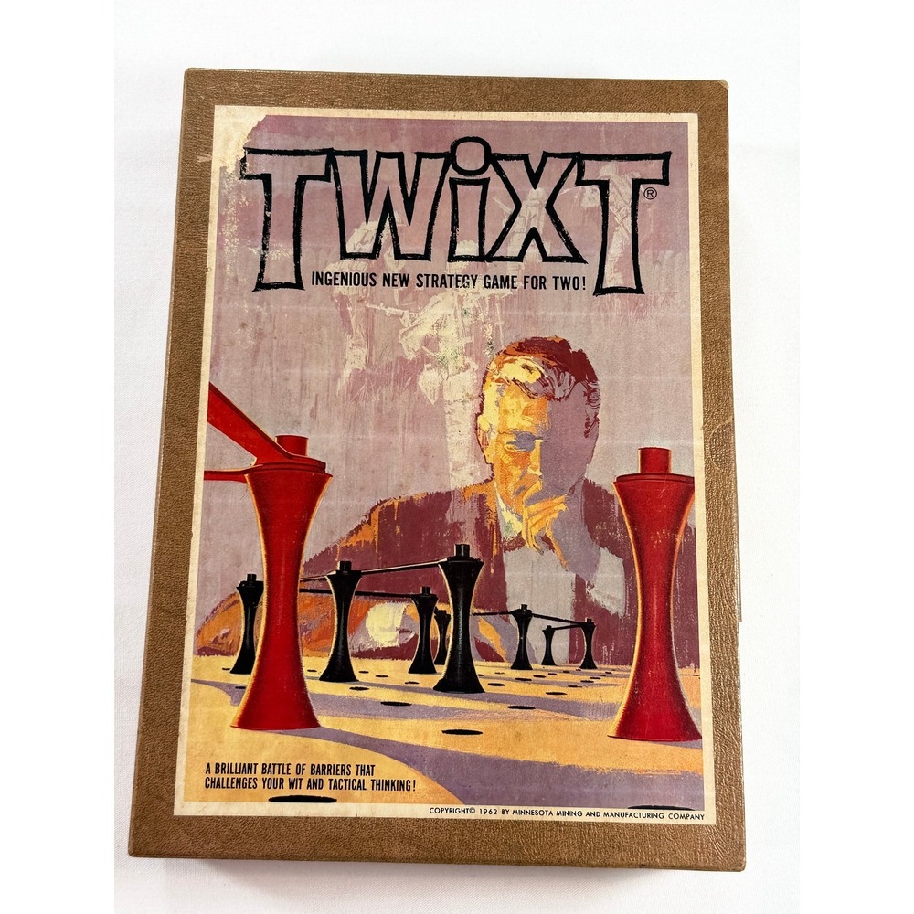 Vintage 1962 3M TWIXT Bookshelf Strategy Board Game w/ Pieces & Rules